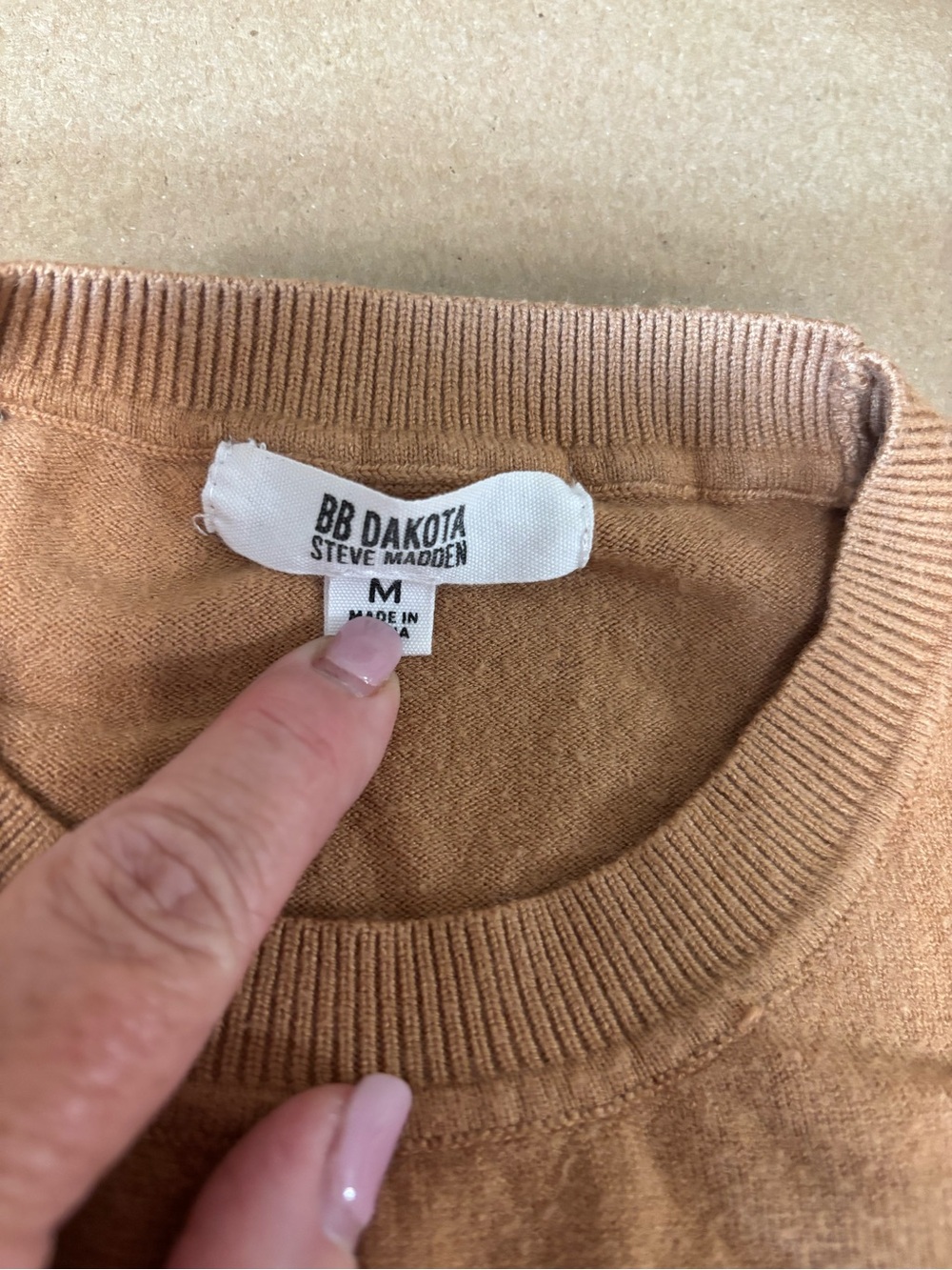 BB Dakota by Steve Madden Camel color Crewneck Sweater